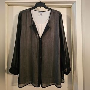 Catherines Black and White Blouse